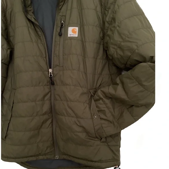 Carhartt Rain Defender Lightweight Puffer Olive Green. Size Small - Picture 3 of 7